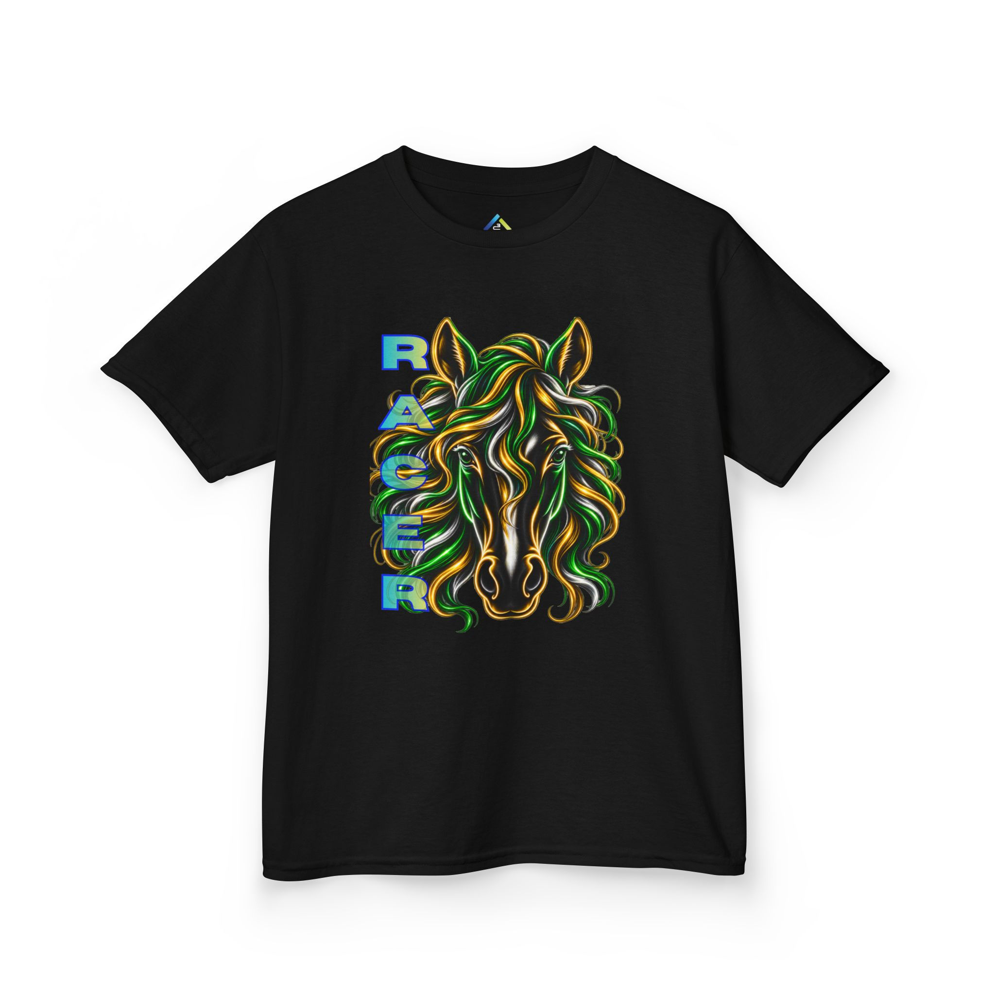 Racers Youth Graphic T-Shirt - Neon Dark Horse