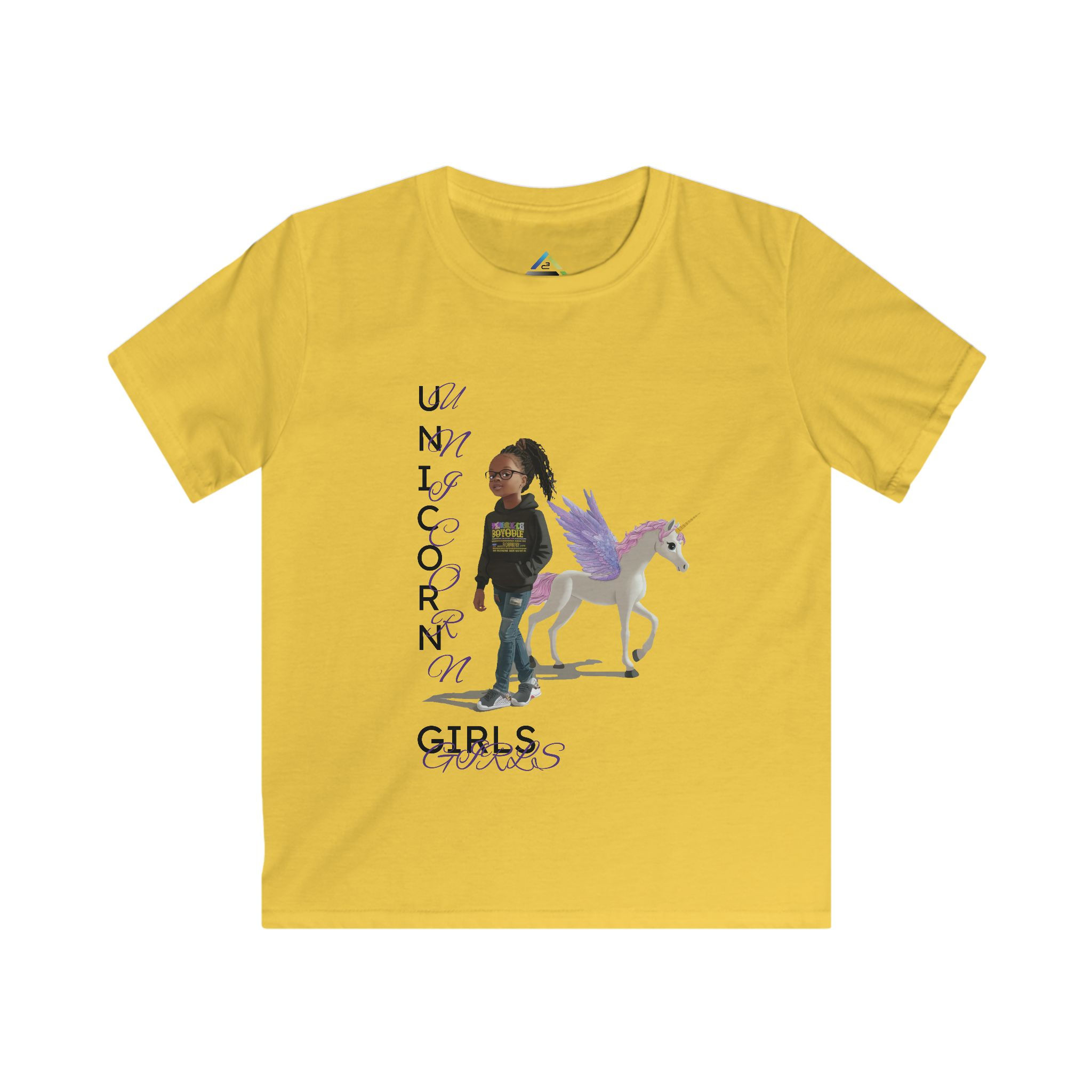 Kids Light Cotton Graphic T-Shirt - Unicorn Girls