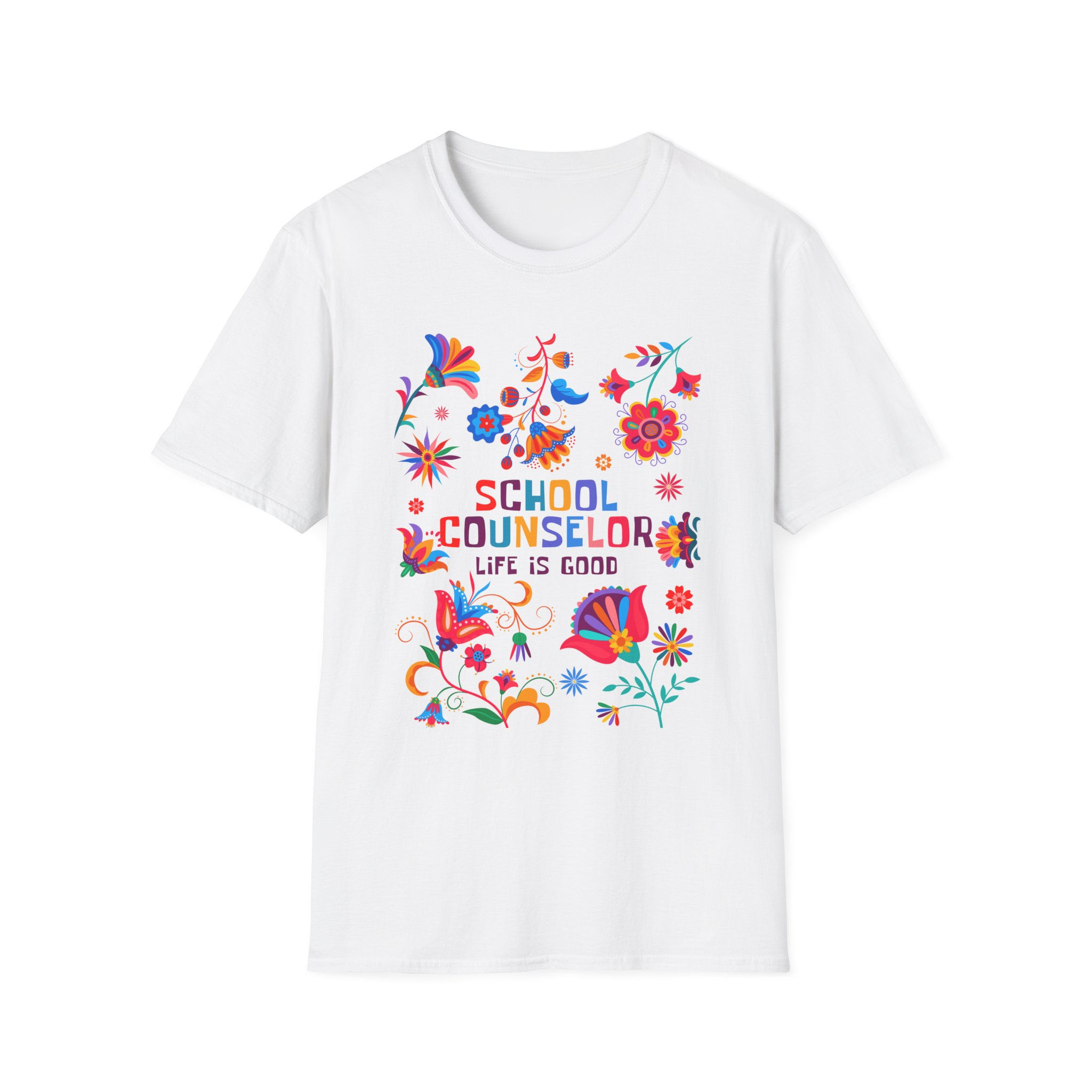 National Board School Counselor Floral T‑Shirt "Life Is Good" Inspirational Tee