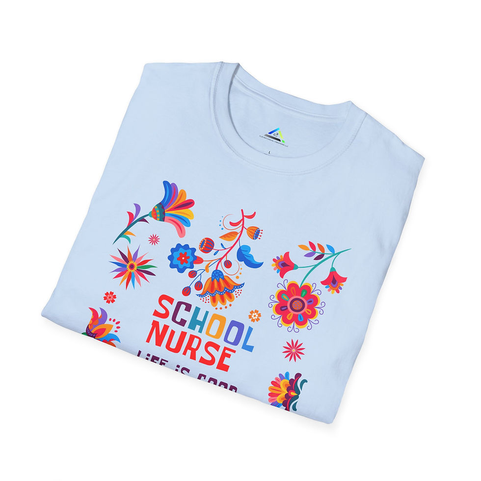Thumbnail: School Nurse Floral T‑Shirt — "Life Is Good" Inspirational Tee
