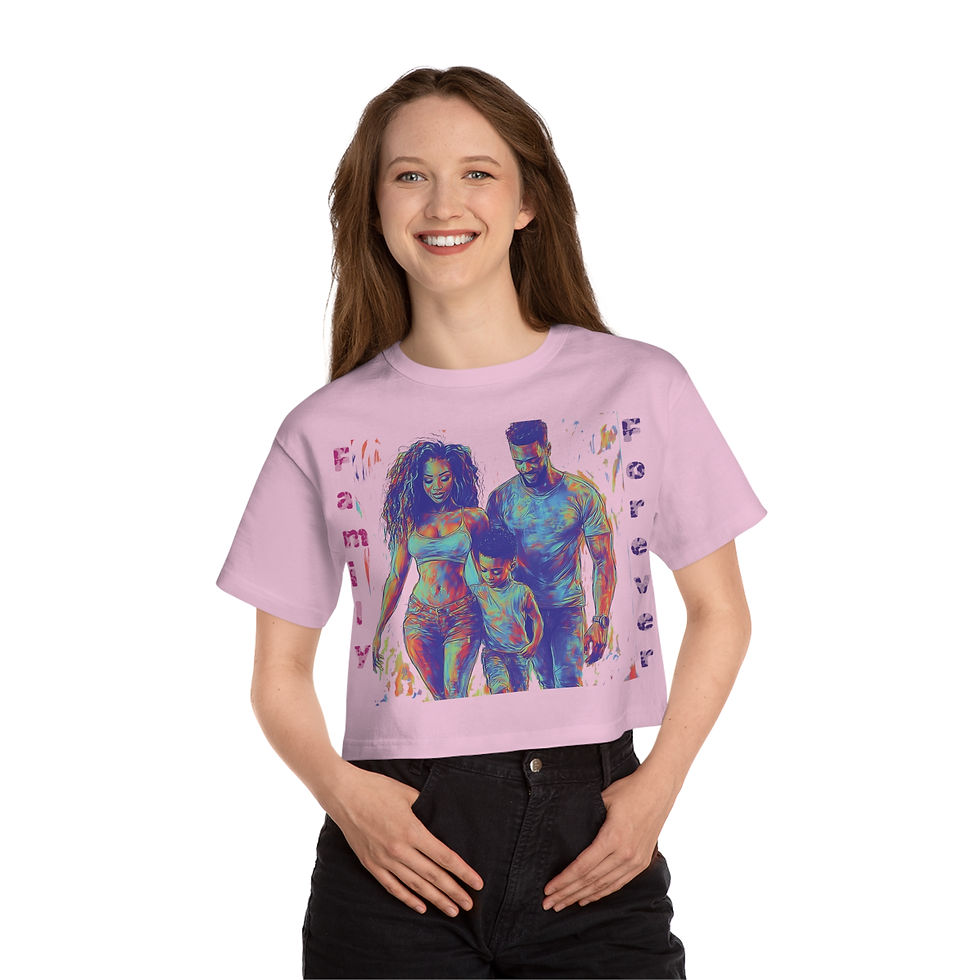Thumbnail: Champion Women's Cropped Graphic T-Shirt - Family is Forever Ver.2