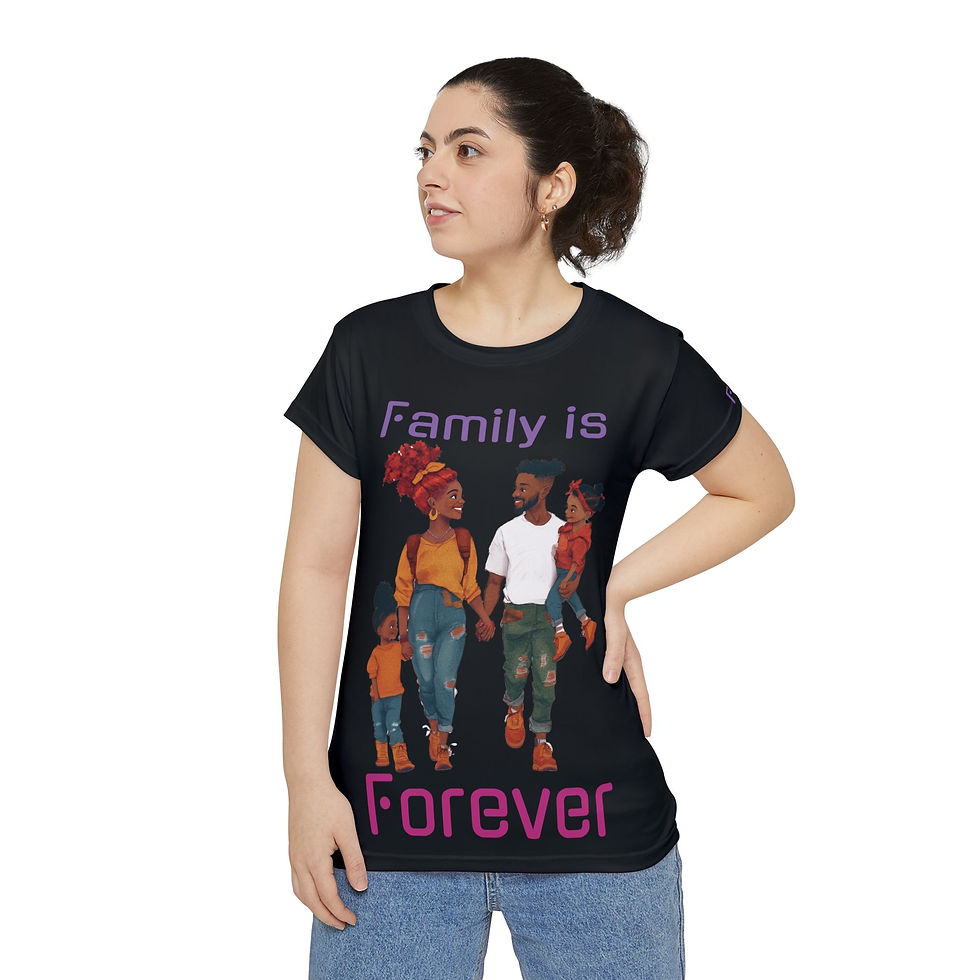 Thumbnail: Women's Polyester Graphic T-Shirt - Family is Forever Ver. 2