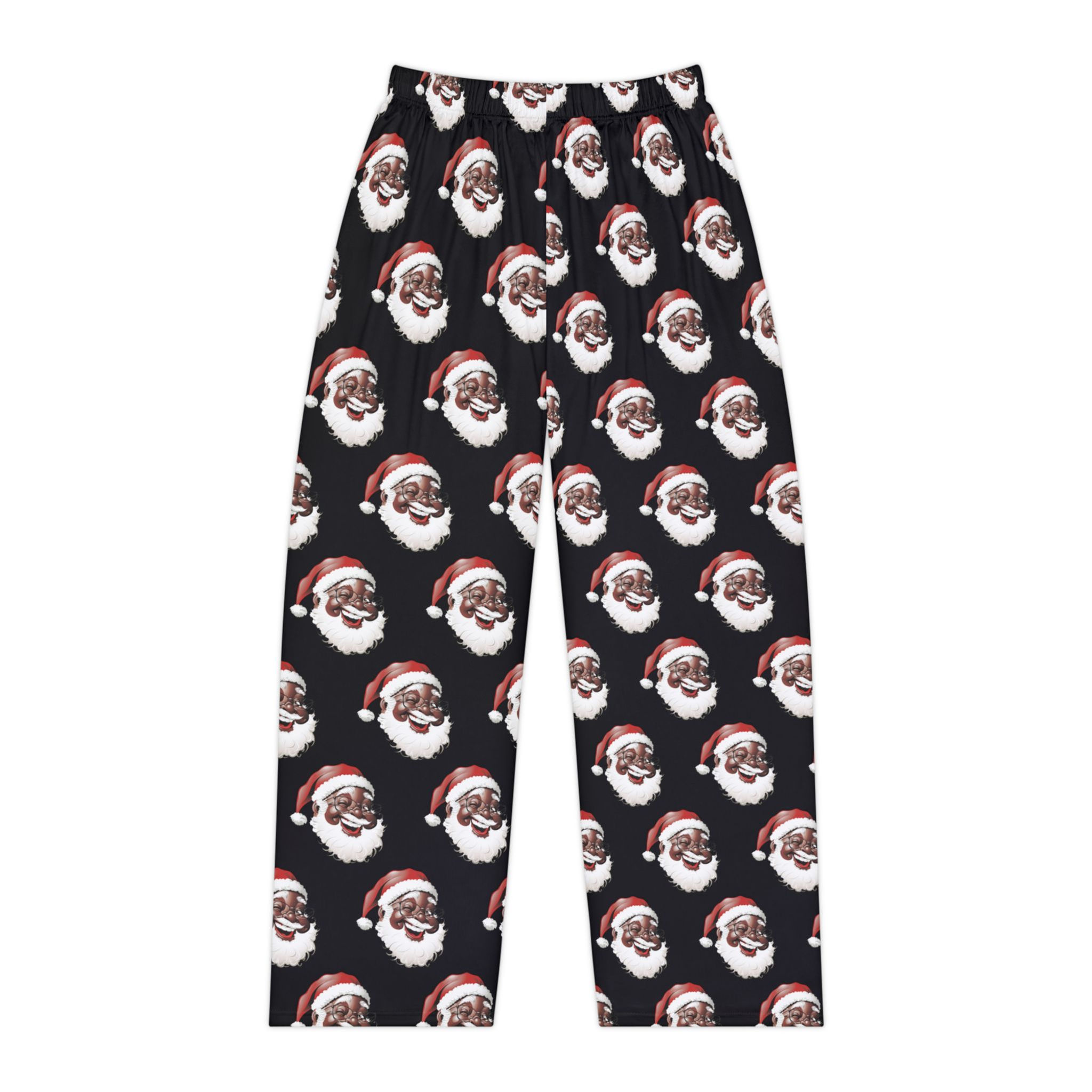 Women's Graphic Pajama Pants - Black Santa