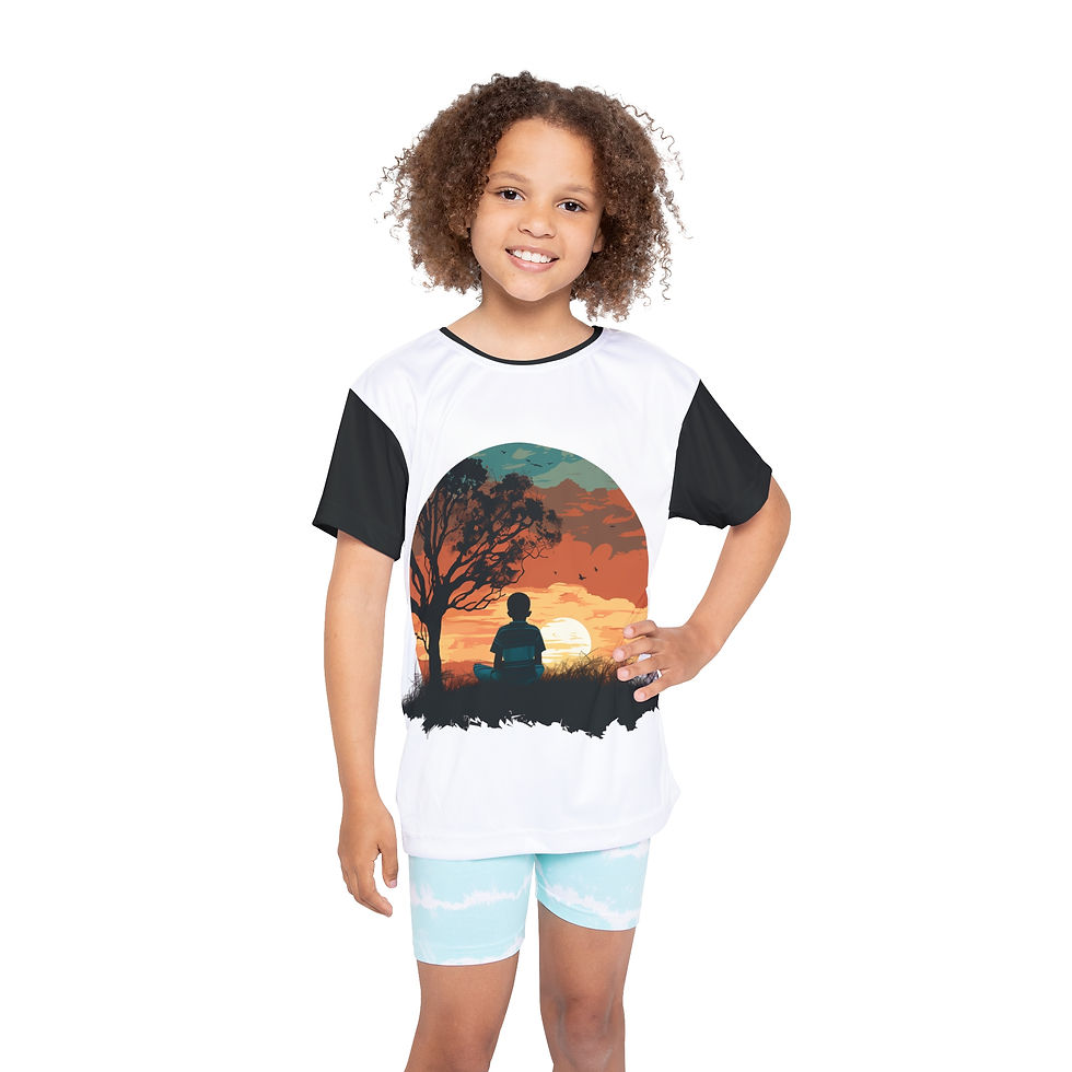 Thumbnail: Kids Polyester Graphic T-Shirt - Sunset Kid II