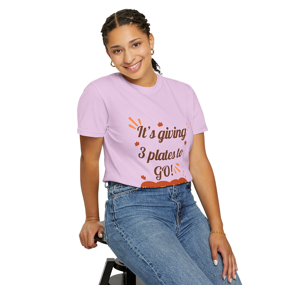 Thumbnail: Unisex Cotton T-shirt for Women - Thanksgiving humor