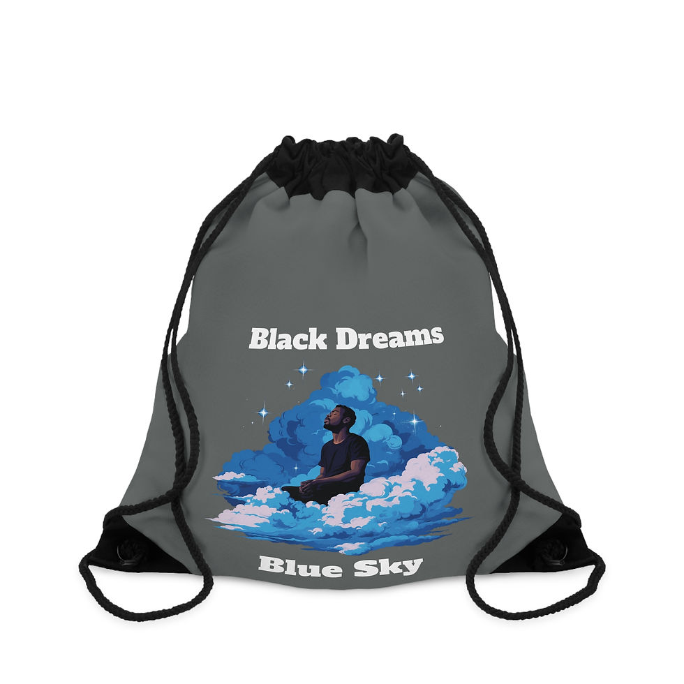 Thumbnail: Drawstring Bag - Black Dreams Blue Sky