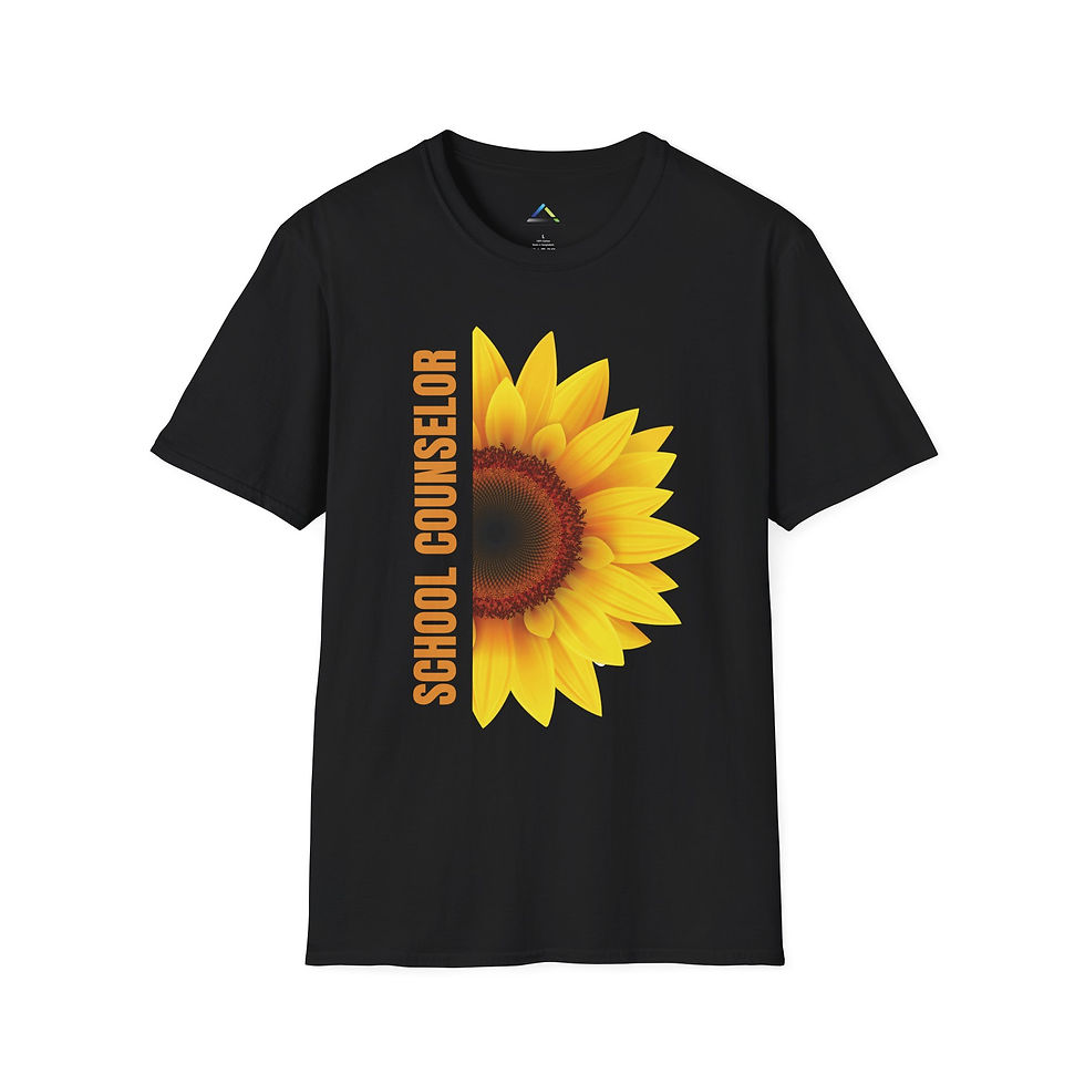 Thumbnail: Light Cotton - Graphic T-Shirt - School Counselor Sunflower