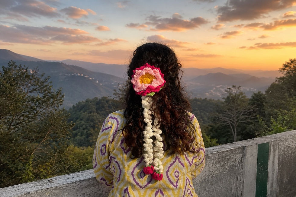 Lotus Gajra handmade crochet rakhi gift for bhabhi India Made of Hands Uttarakhand