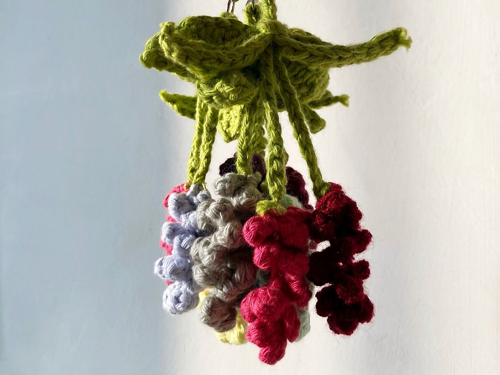 Lavender crochet keychain bag charm India — handmade accessory by Made of Hands Uttarakhand