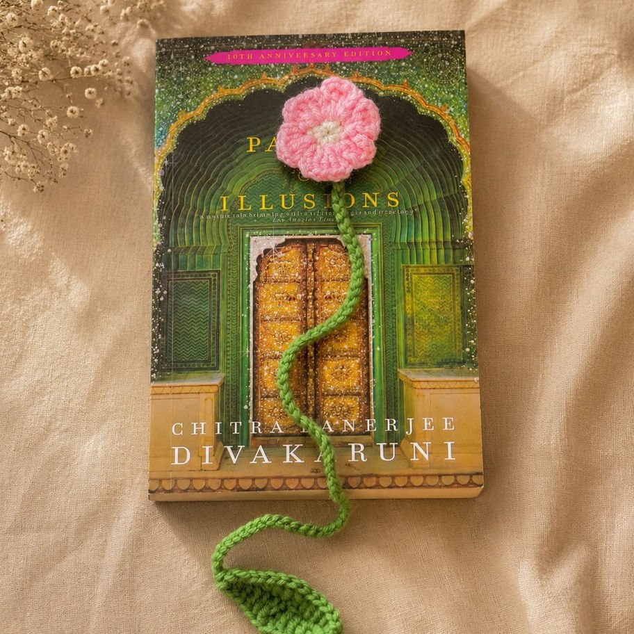 Handmade crochet flower bookmark