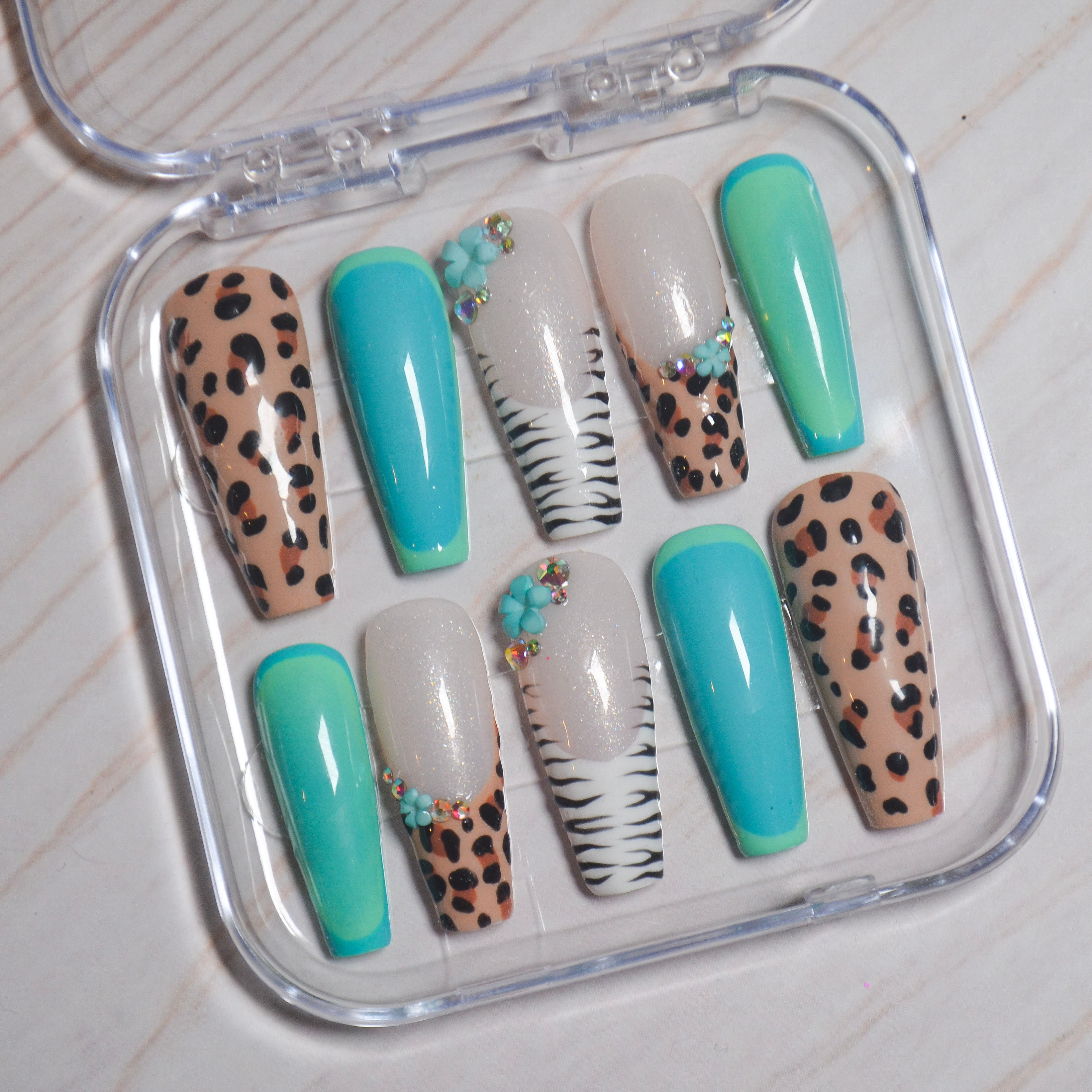 Custom Sized Press On Nails - Wild Waters