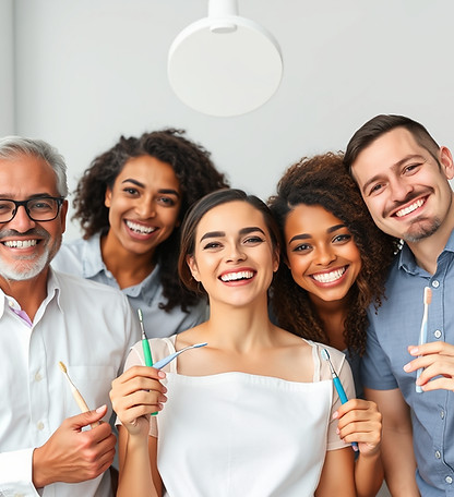 different customers smiling and using different dental brushes.jpg