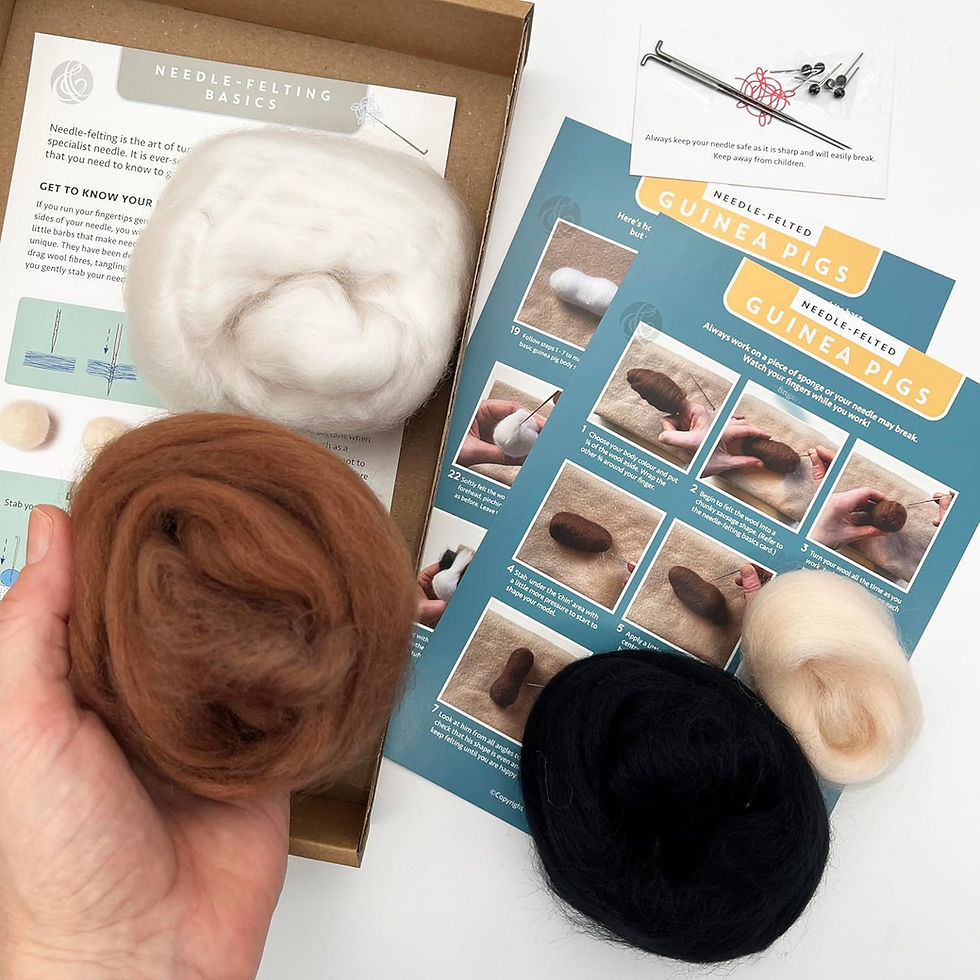 Thumbnail: Needle-felting Kit - Three Mini Guinea Pigs