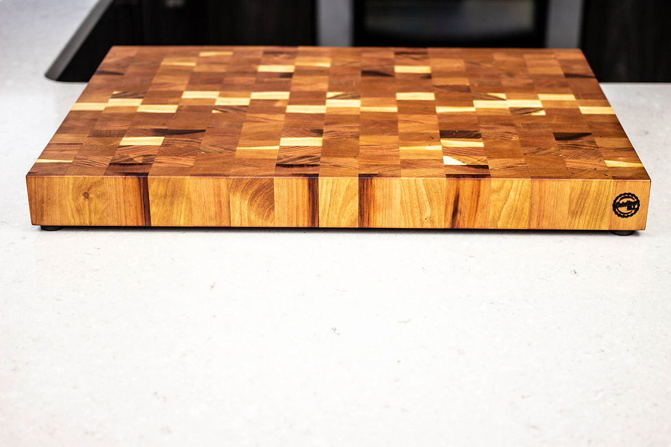 Miniature : Cerisier - Planche à découper en bois de bout sur mesure et personnalisée