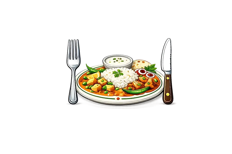 fork and knife with a plate icon representing campus hostels serving authentic Indian food