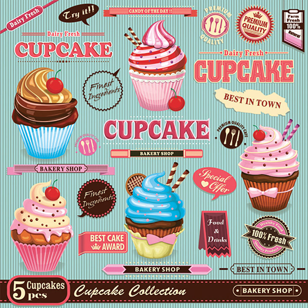 MAKI - Vintage Cupcake Poster