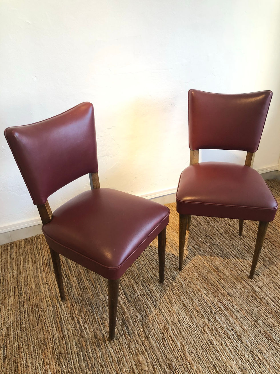 Art Deco leather dining chairs