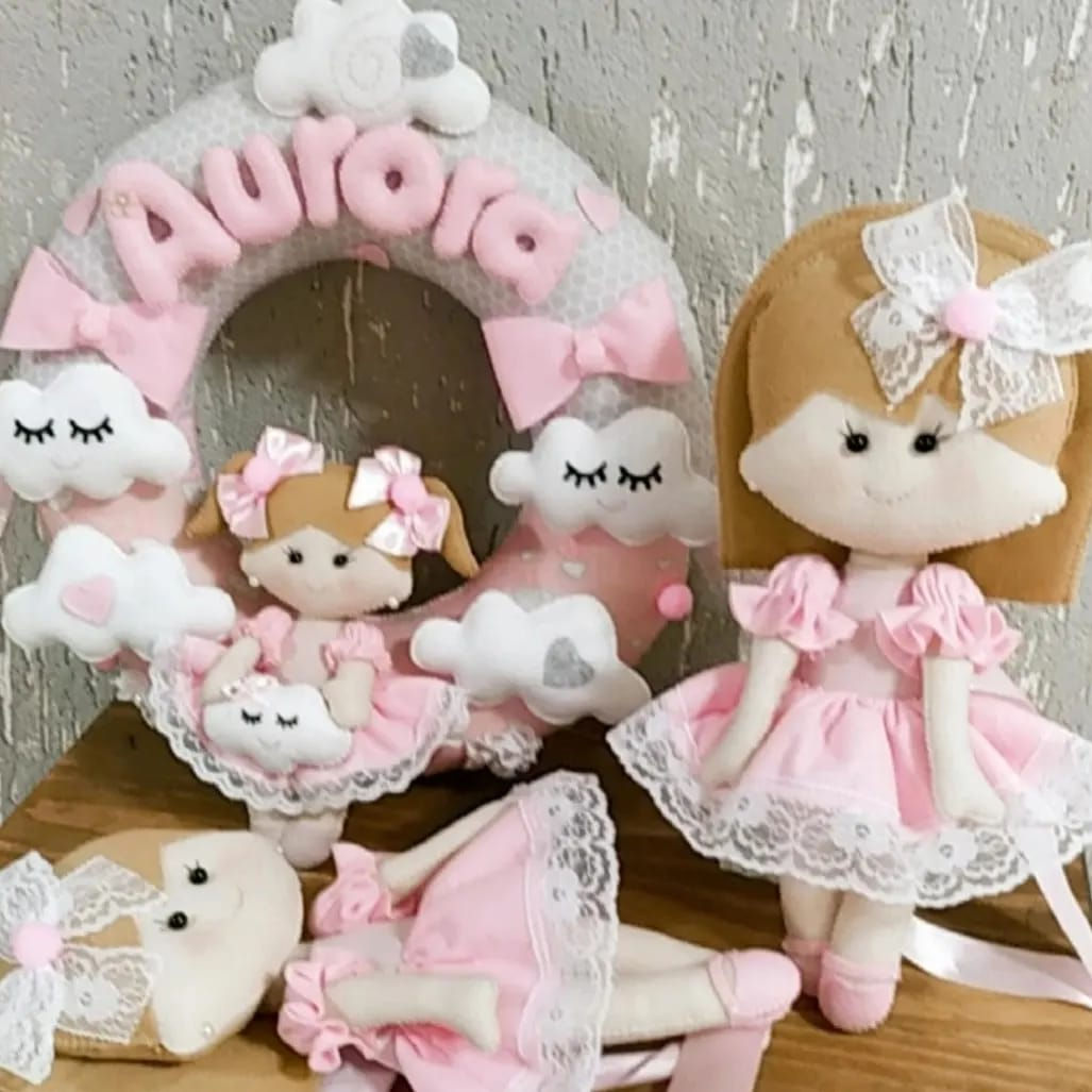 Kit boneca chuva de amor
