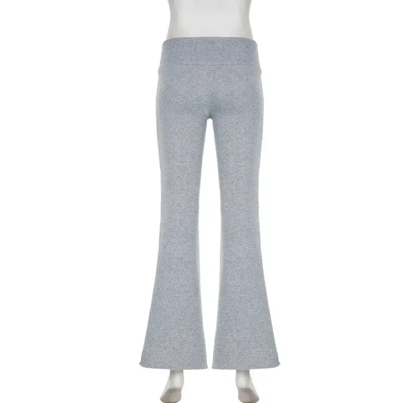 Thumbnail: Casual Sexy Basic Solid Flare Pants Y2K Slim Low-Waisted Boot Cut Pants Women 20