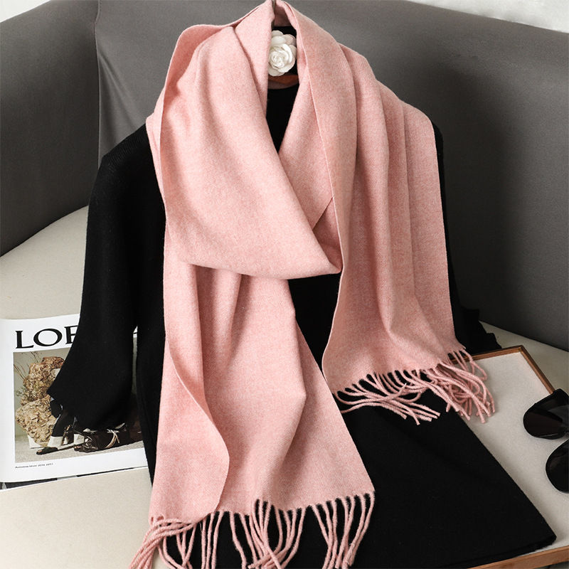Thumbnail: 62Color Solid Women Winter Scarf Warm Thicken Cashmere Shawl Outdoor Fashion Lux