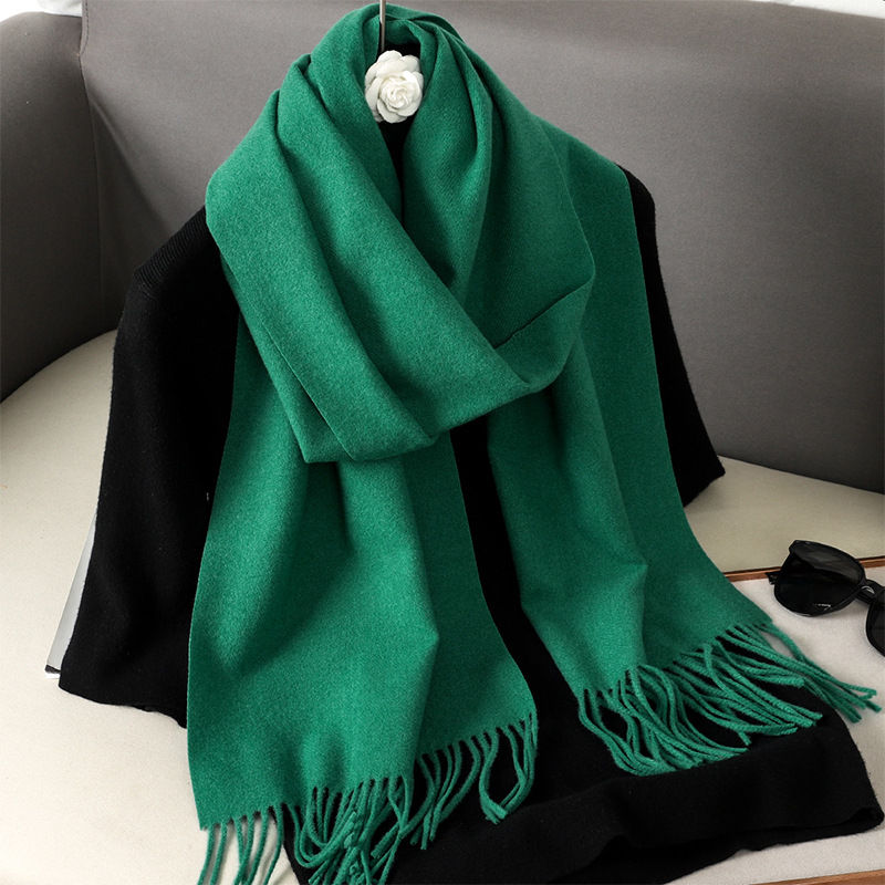 Thumbnail: 62Color Solid Women Winter Scarf Warm Thicken Cashmere Shawl Outdoor Fashion Lux