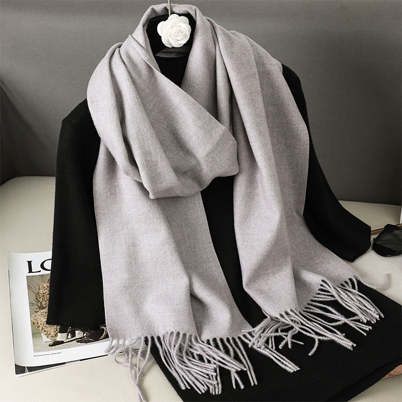Thumbnail: 62Color Solid Women Winter Scarf Warm Thicken Cashmere Shawl Outdoor Fashion Lux