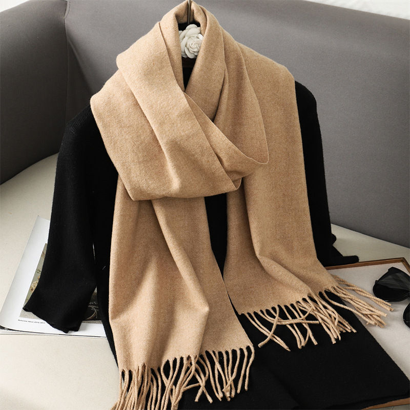 Thumbnail: 62Color Solid Women Winter Scarf Warm Thicken Cashmere Shawl Outdoor Fashion Lux
