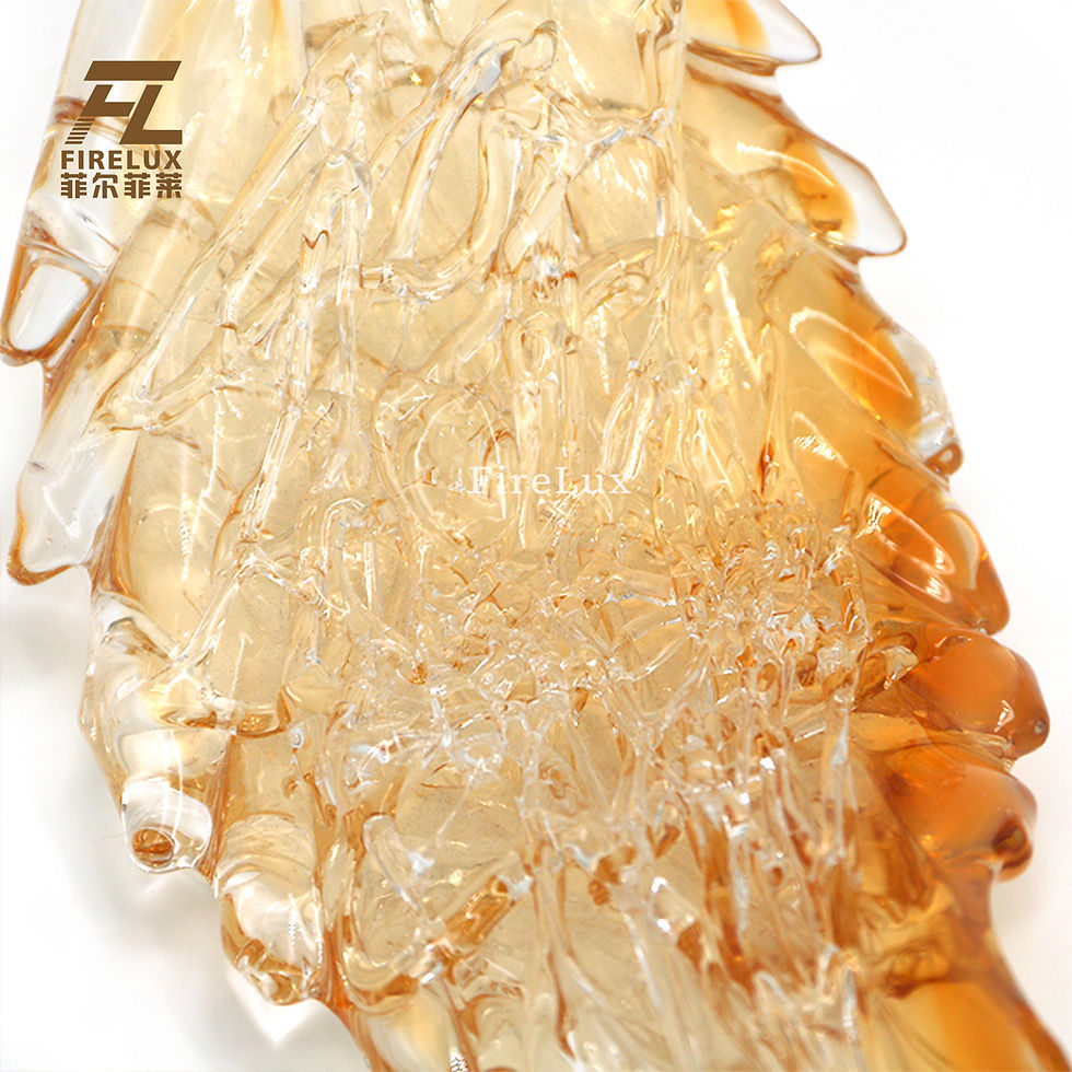 Thumbnail: FireLux Handmade Custom Light Amber Leaf Glass Crafts