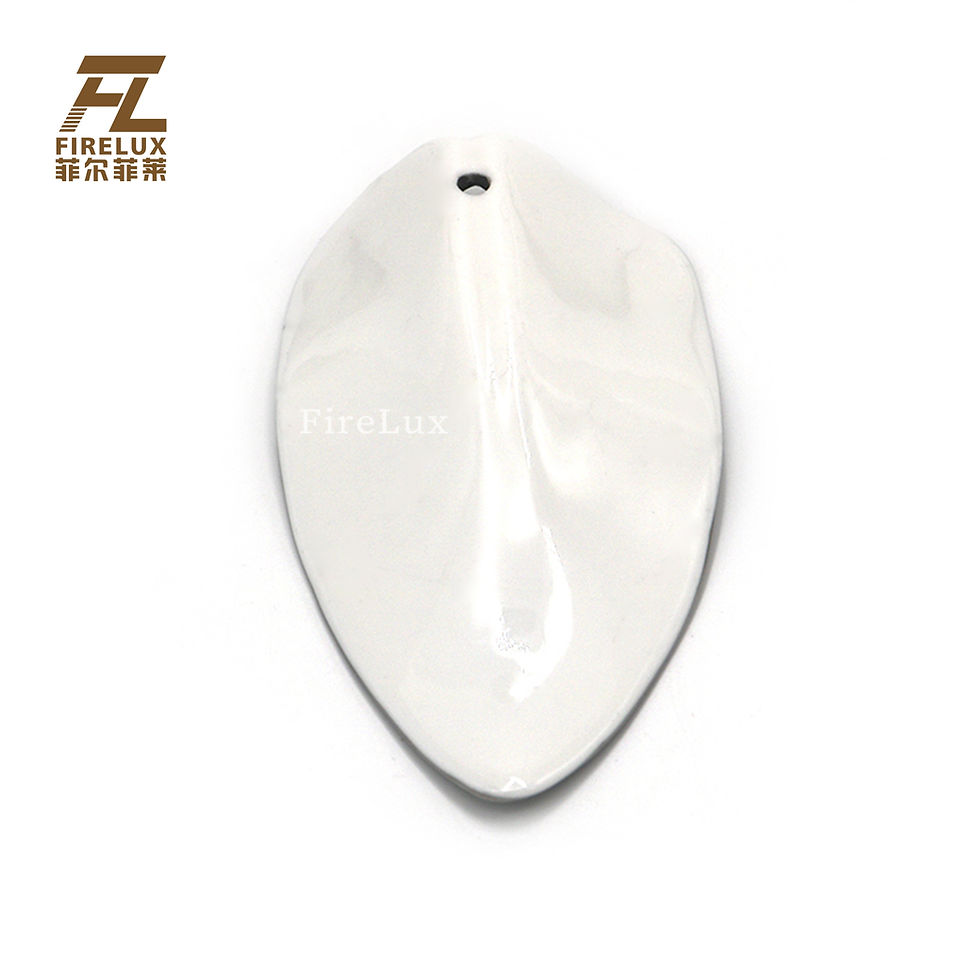 縮圖：FireLux Custom Chrome and White Ceramics Leaf Glass Crafts
