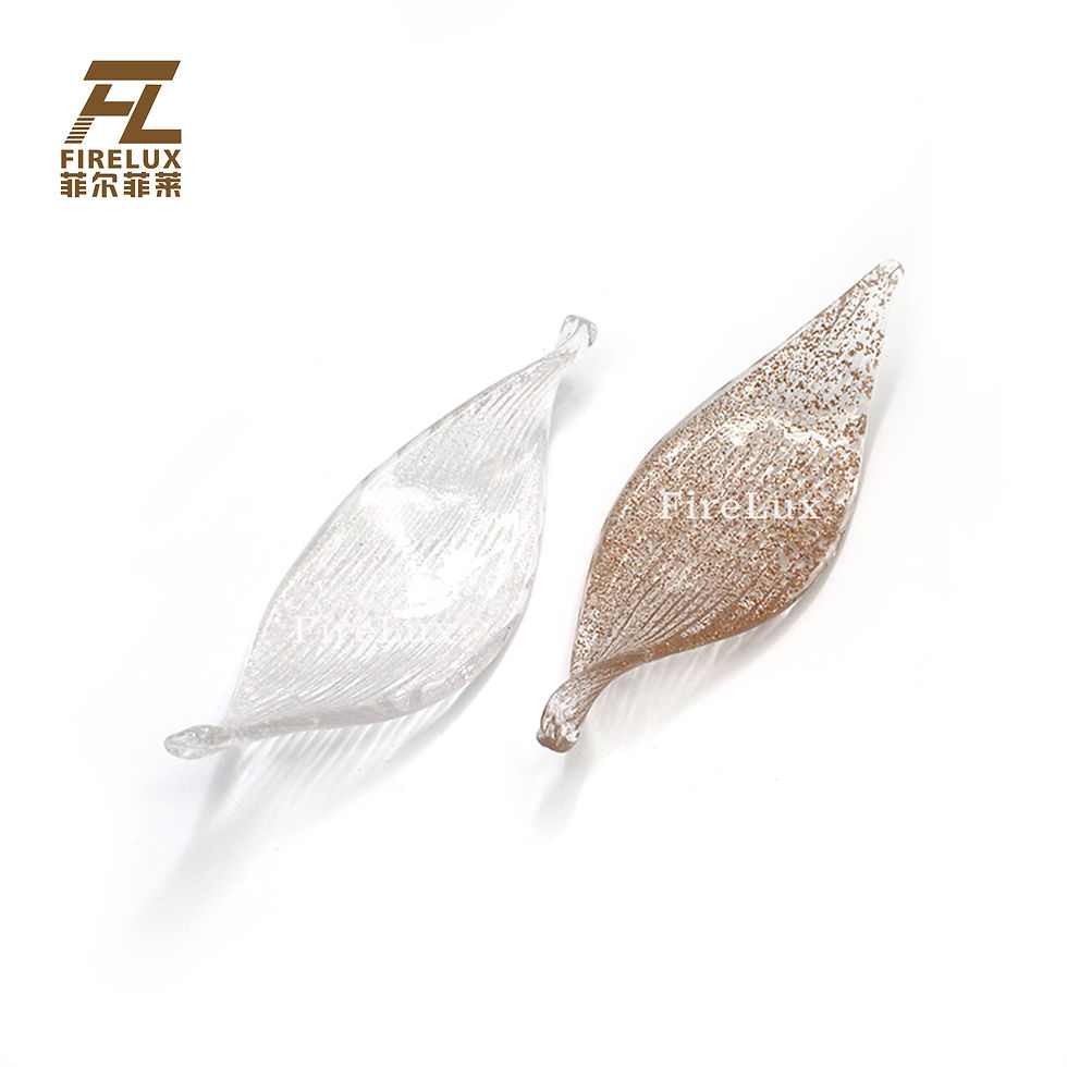 FireLux Handmade Custom Clear With Gold Powder Leaf Glass Crafts