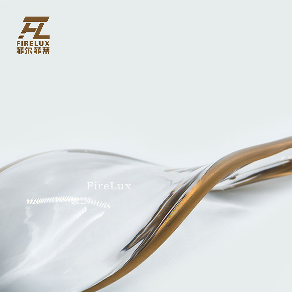 縮圖：FireLux Handmade Custom Clear With Gold Edge Leaf Glass Crafts