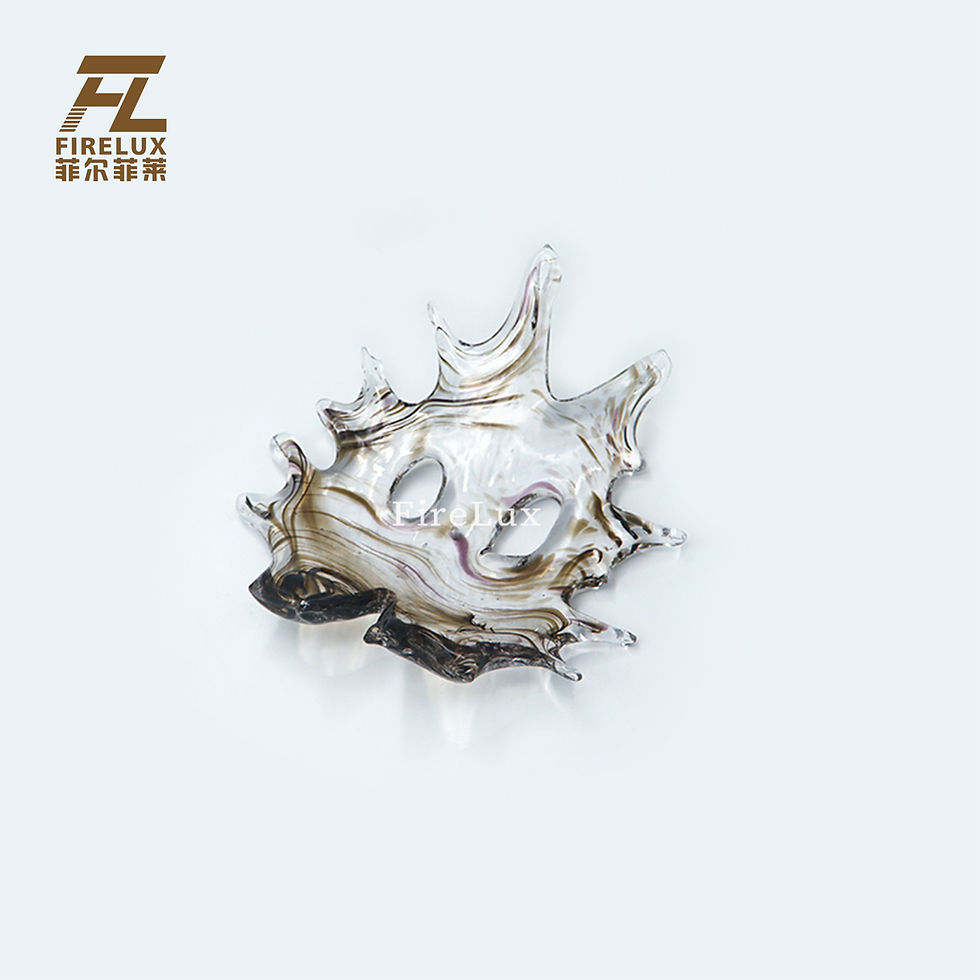 縮圖：FireLux Handmade Custom Brown Tail Leaf Glass Crafts