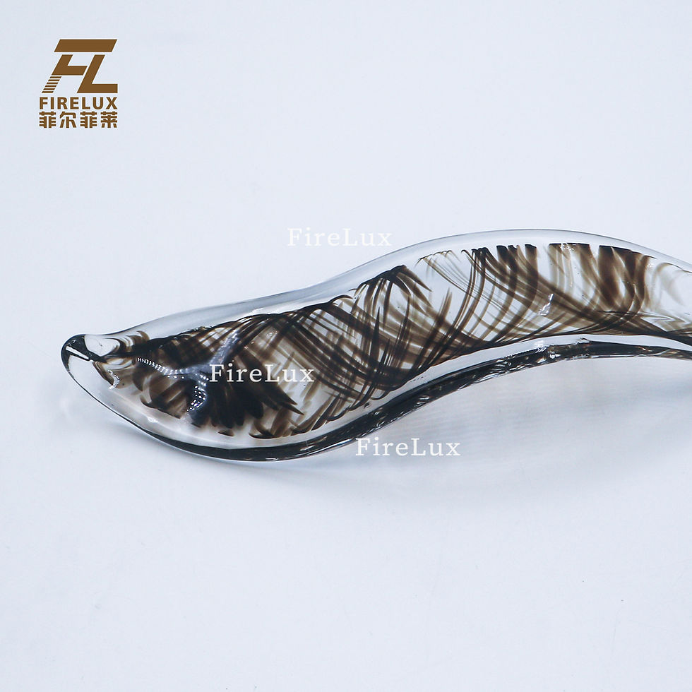 縮圖：FireLux Handmade Custom Brown Gradien Leaf  Glass Crafts