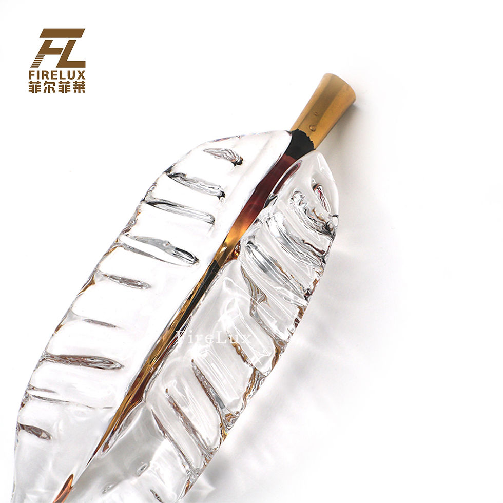 縮圖：FireLux Handmade Custom Clear  With Gold Leaves Glass Craft