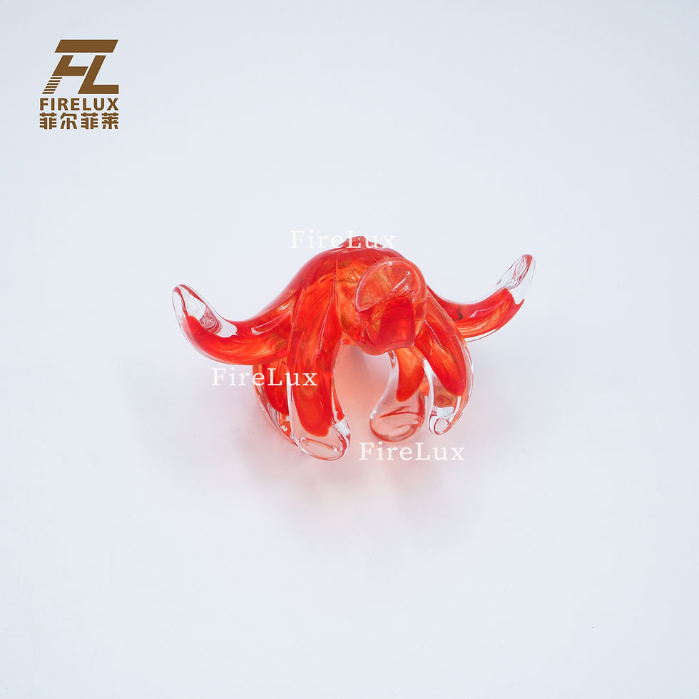 Thumbnail: FireLux Handmade Custom Red  lotus flower Glass Crafts