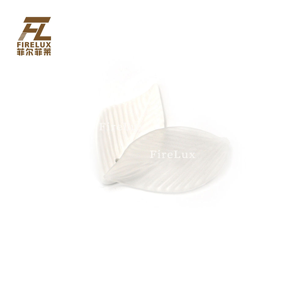 縮圖：FireLux Handmade Custom White  Leaf  Glass Craft