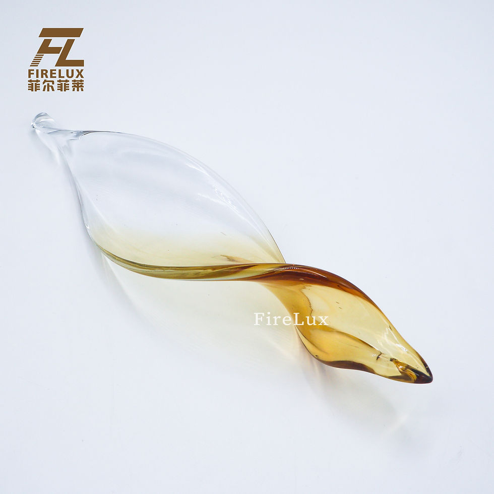 Thumbnail: FireLux Handmade Custom Clear And Light Amber Gradient Twisted Leaves Glass