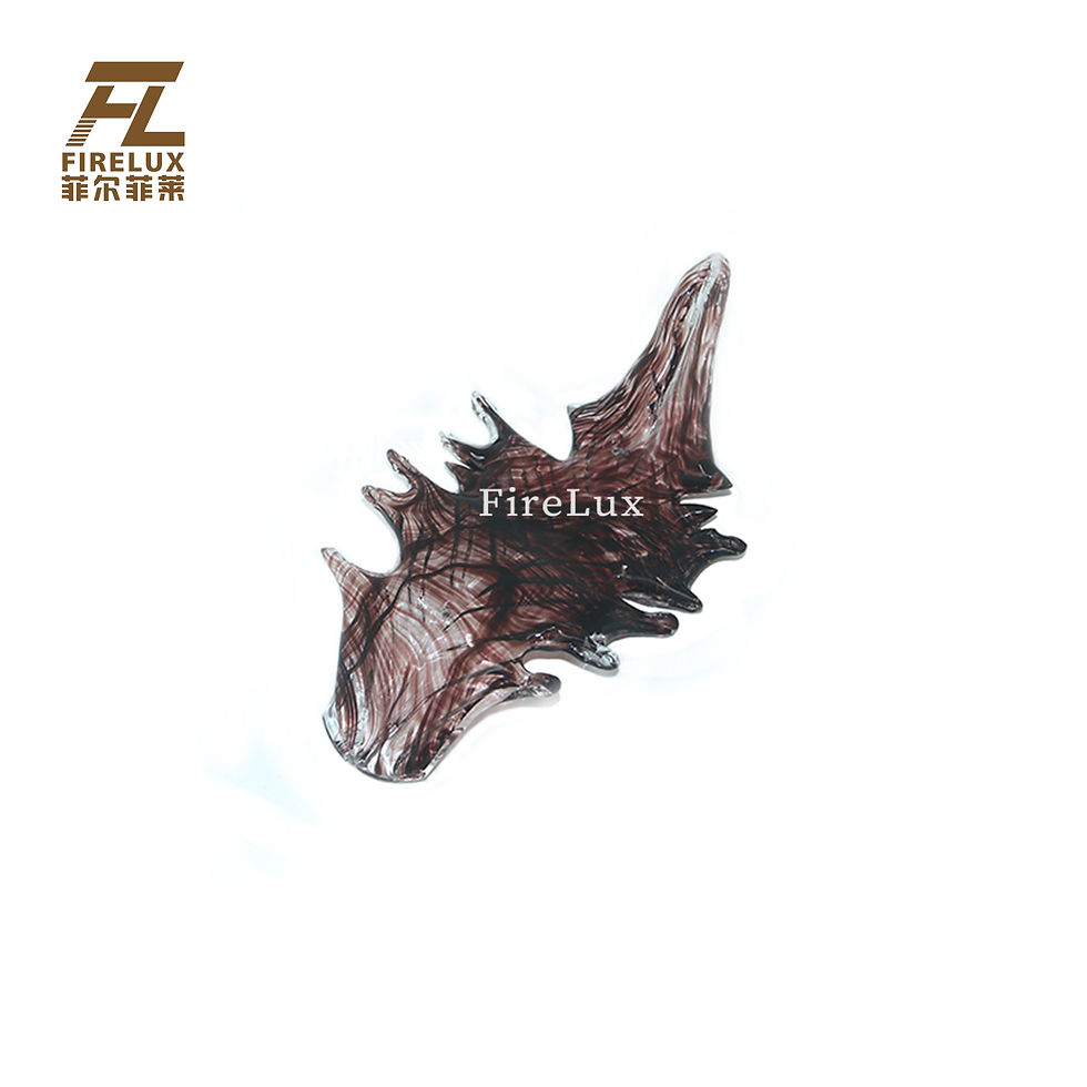 縮圖：FireLux Handmade Purple Red Floral Leaf Glass Crafts