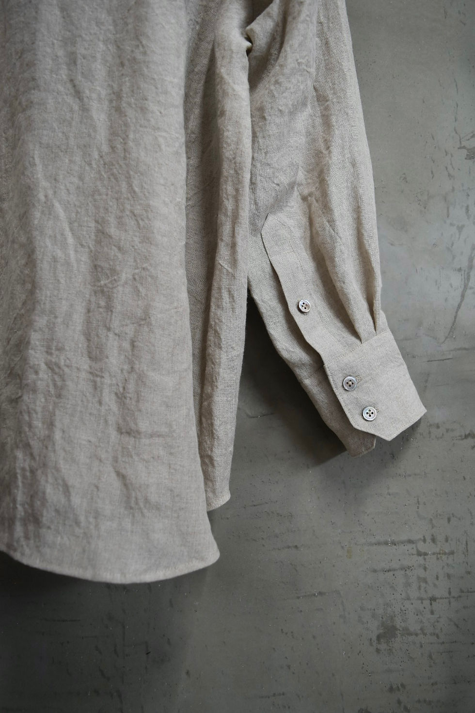 サムネイル： linen skipper L/S shirts col:Beige size:01