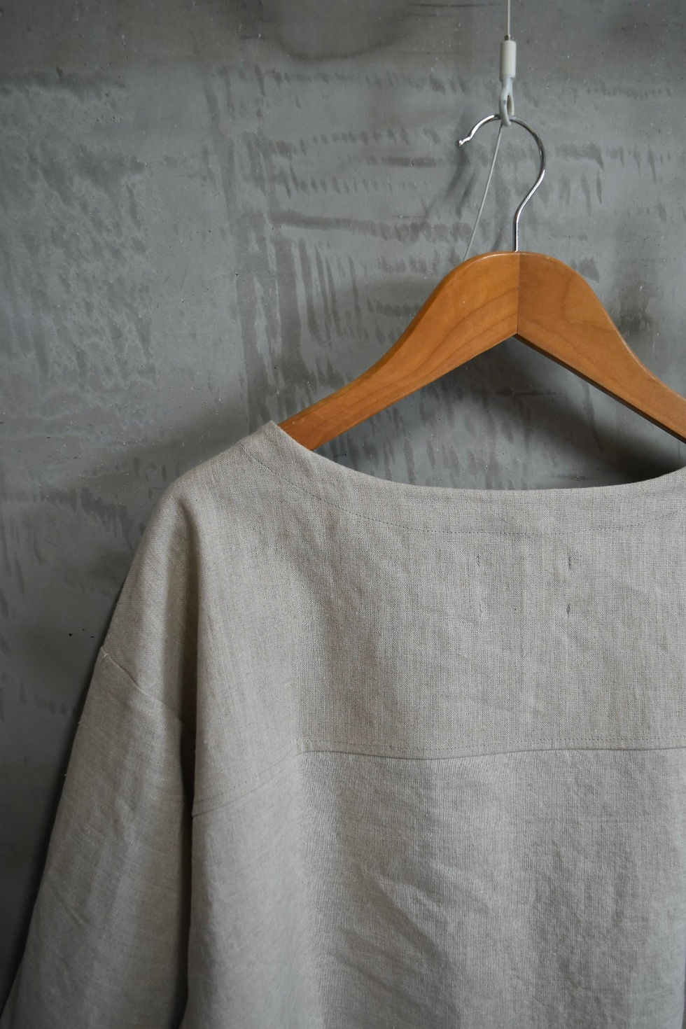 サムネイル： linen L/S HUHAKU  T−SH col:beige