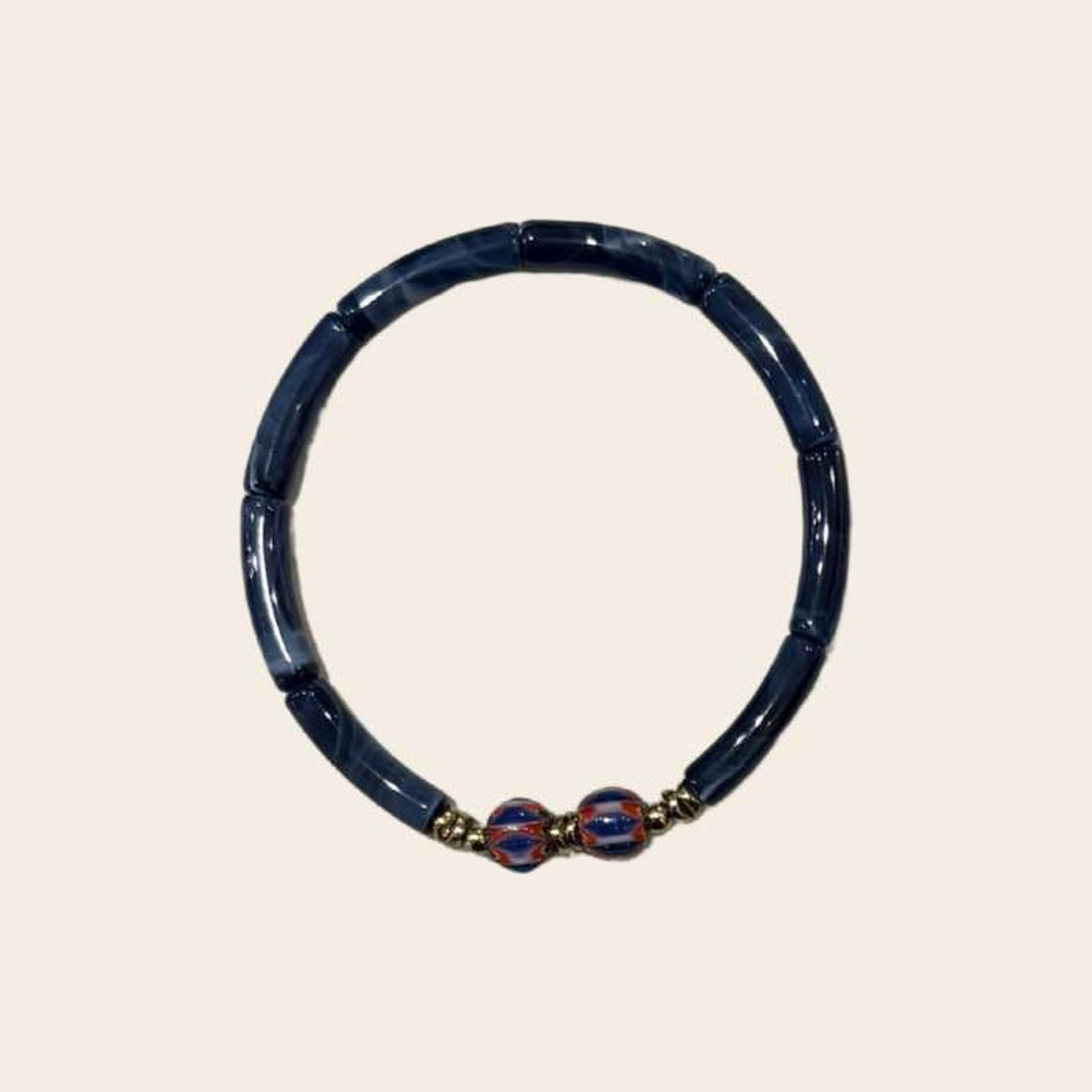 Bracelet Carvi Small · perles rouges et bleues