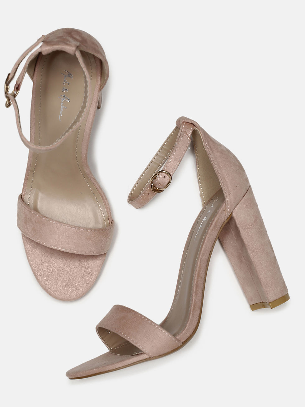 Thumbnail: Women Pink Solid Open-Toe Heels