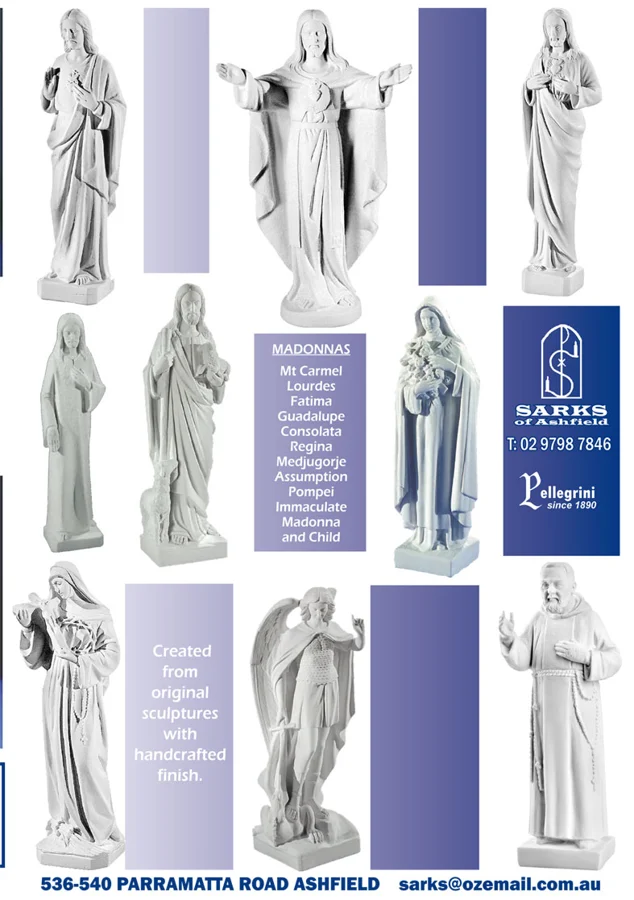 Kosmolux Jesus, Mary & angel statues — catalogue preview