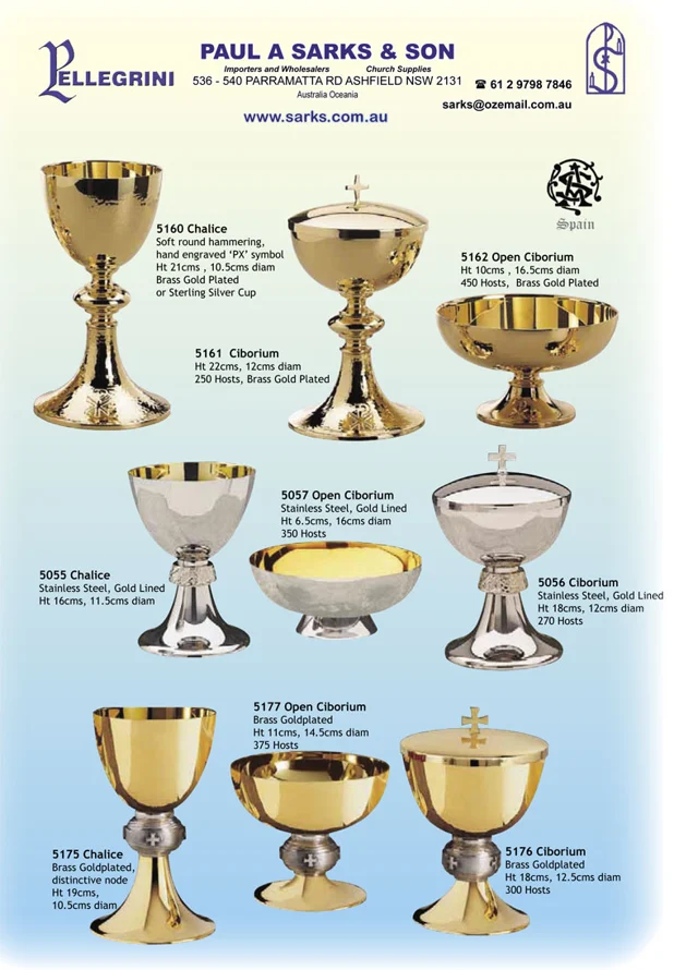 Molina chalice & ciborium sets — catalogue preview