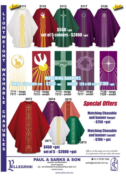 Slabbinck Pius chasubles & banners — catalogue preview