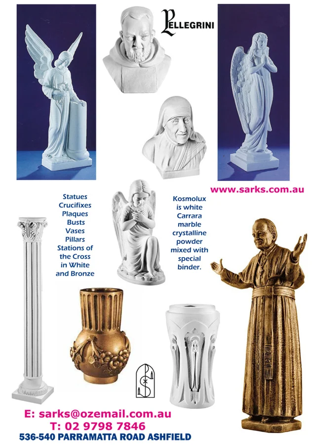 Kosmolux angels, busts & memorial pieces — catalogue preview