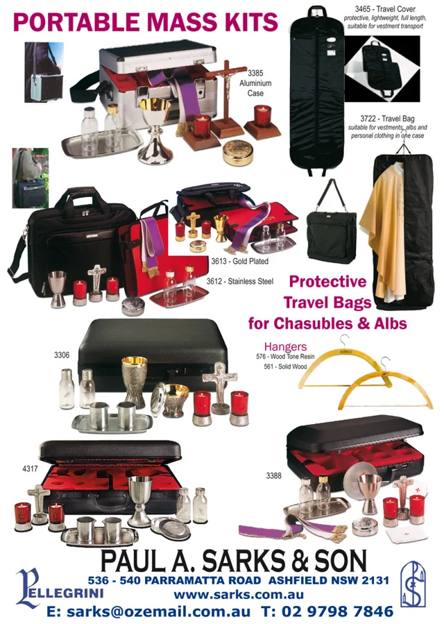 Mass kits, travel bags & hangers — catalogue preview