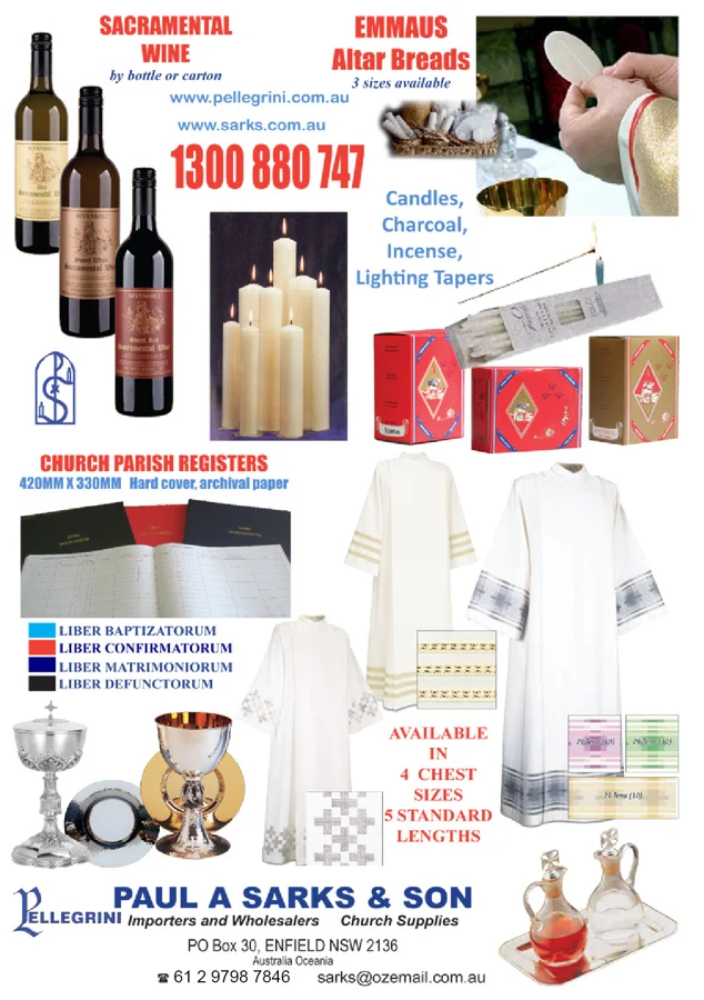 Altar bread, wine & parish essentials — catalogue preview