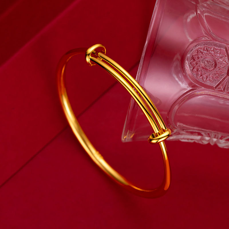 Thumbnail: 18K Gold Smooth Handle Bracelet