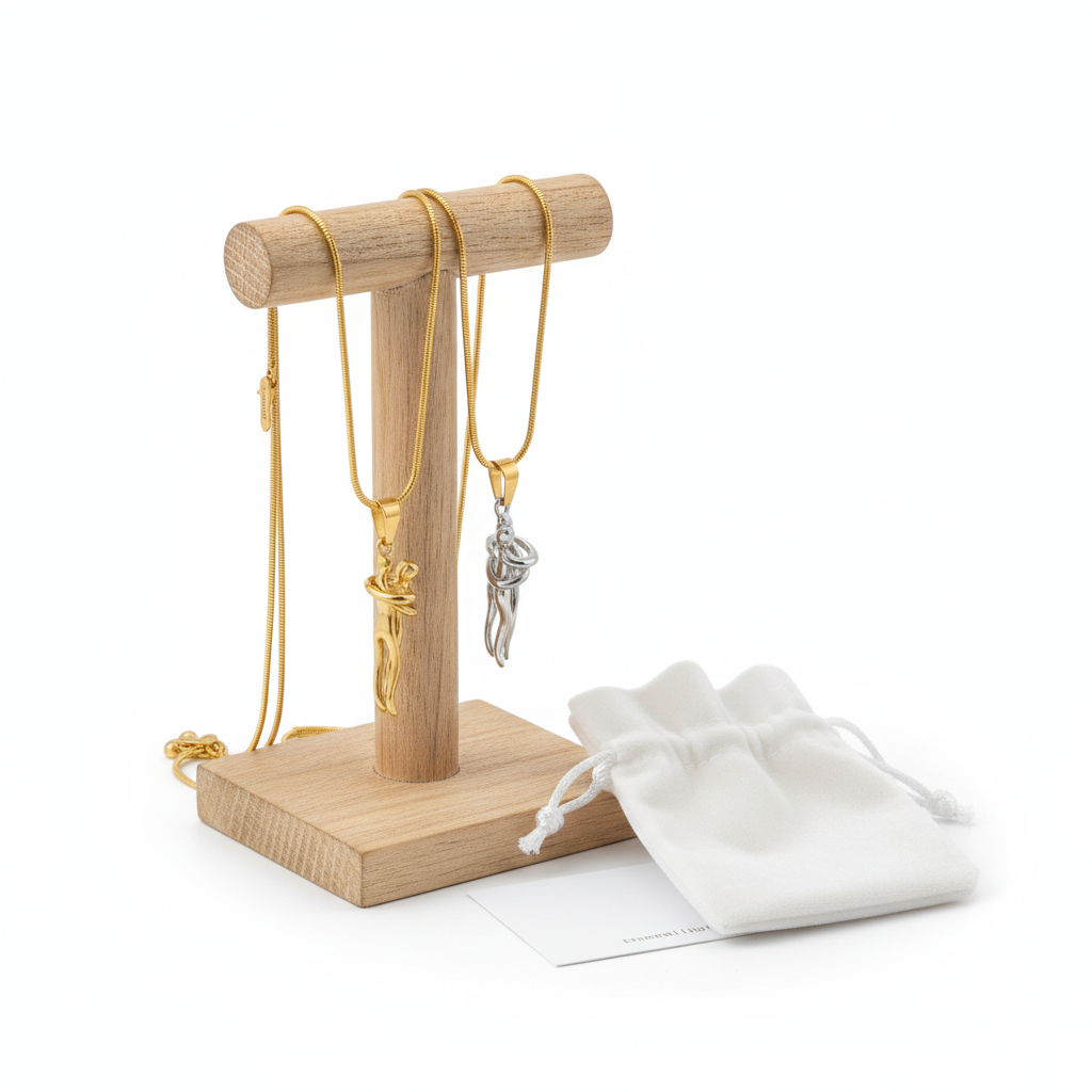 Dainty 14K Gold Hugging Souls Pendant Necklace